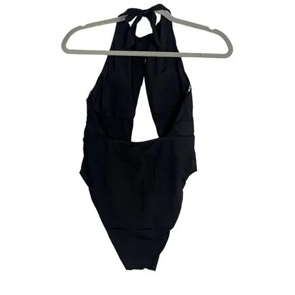 NWT Helen Owen Byblos Cutout Halter Tie Cheeky High Cut One Piece Swim M Black - Picture 13 of 14